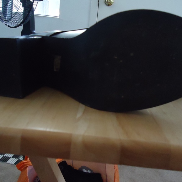 High Heeled Black Lace Up Boots - Picture 3 of 4